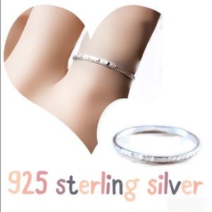 925 Sterling Silver Dotted/Dots Pattern Band Ring